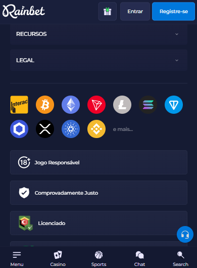 Métodos de pagamento e saques