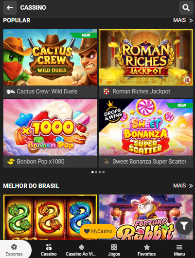 Catálogo de jogos Melbet BR